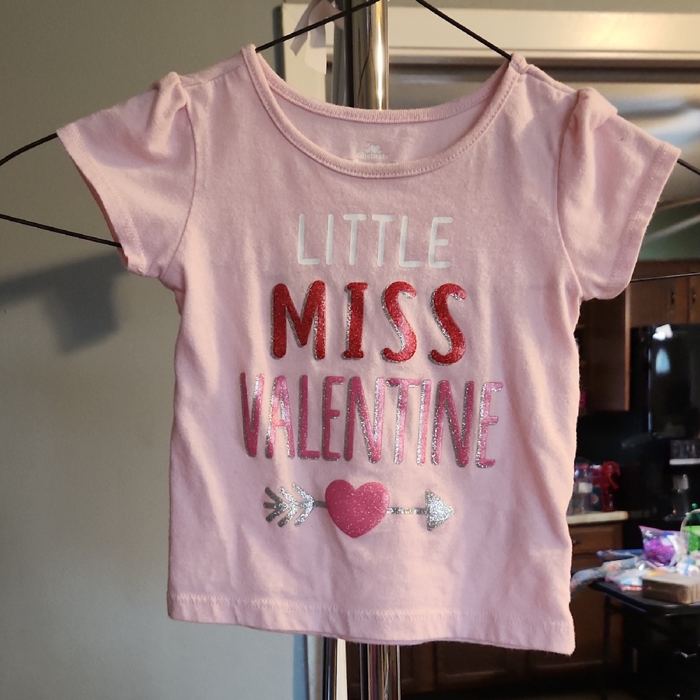 Little Miss Valentine Pink 12m Shirt